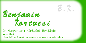benjamin kortvesi business card