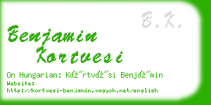 benjamin kortvesi business card